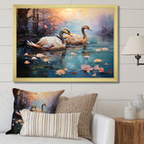 White Flamingo Twilight - Flamingo Canvas Wall Art
