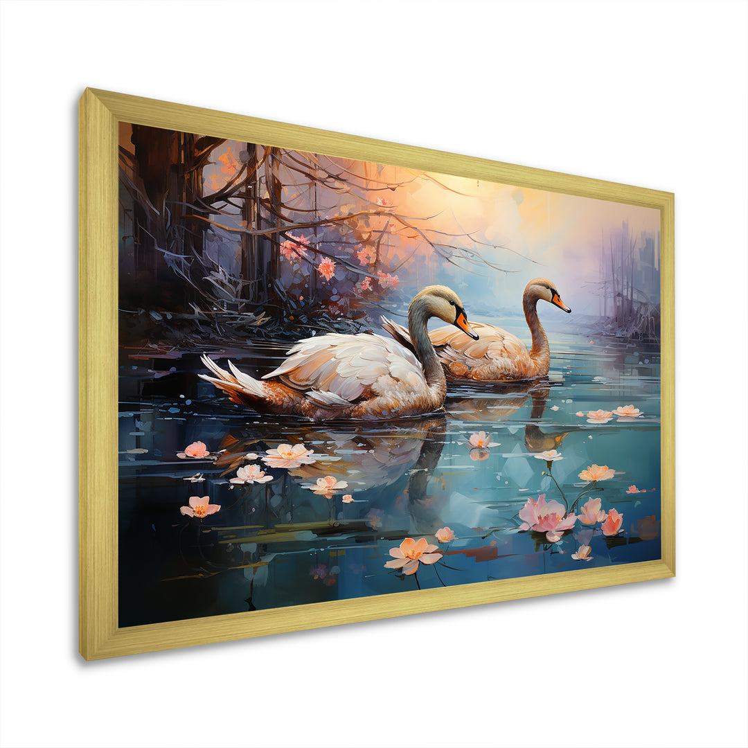 White Flamingo Twilight - Flamingo Canvas Wall Art