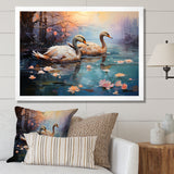 White Flamingo Twilight - Flamingo Canvas Wall Art