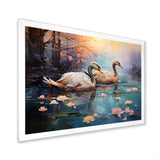 White Flamingo Twilight - Flamingo Canvas Wall Art