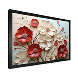 Red And White Crimson Flower S Embrace - Floral Canvas Wall Art