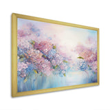 Blue And Pink Hydrangea Solitude In Nature - Floral Canvas Wall Art