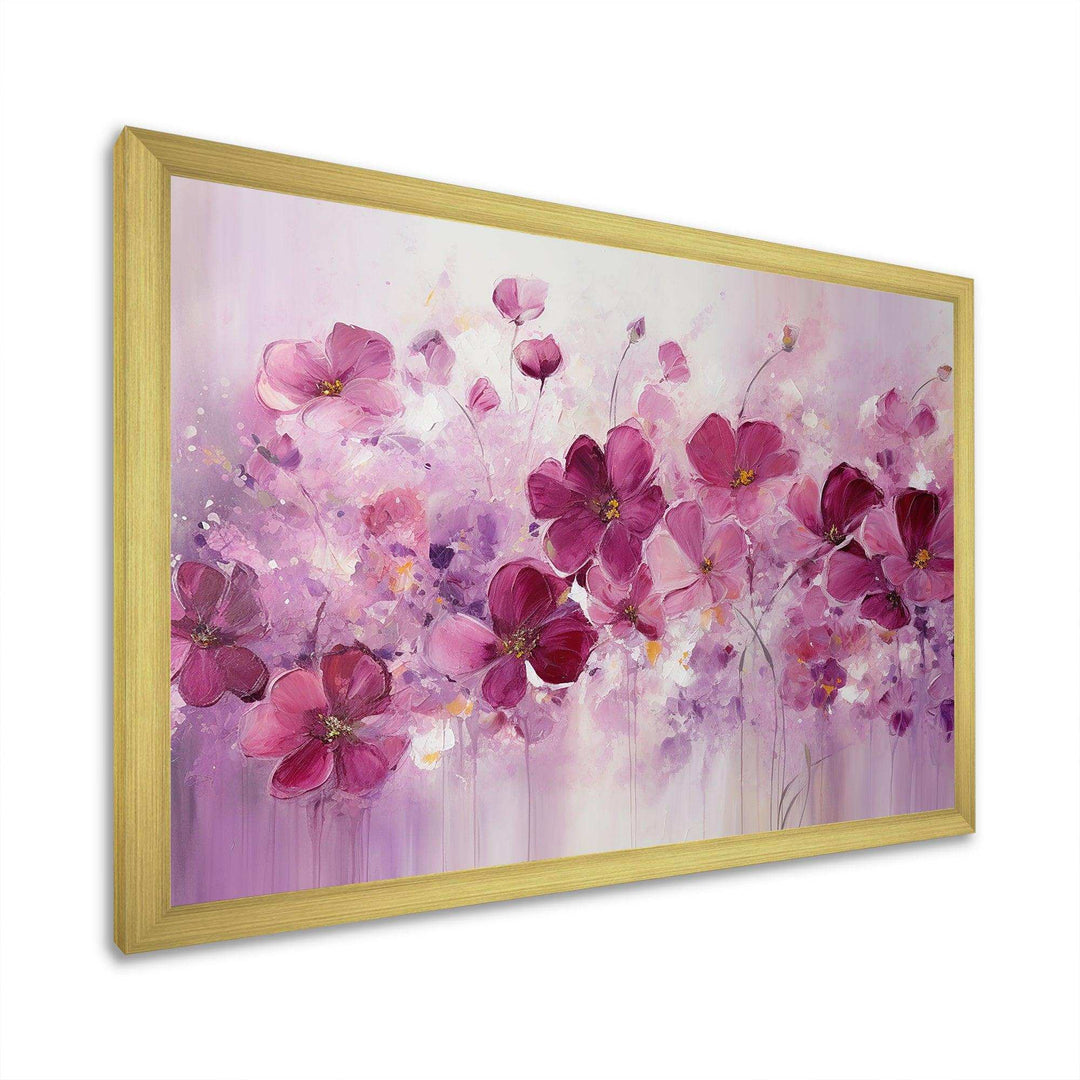 Fuschia Country Charm Flowers II - Floral Canvas Wall Art
