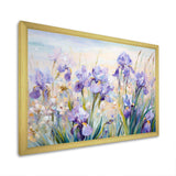 Purple Irises Country Charm - Floral Canvas Wall Art