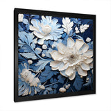 Watercolor Blue And White Seasonal Flowers III - Floral Canvas Wall Art