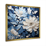 Watercolor Blue And White Seasonal Flowers III - Floral Canvas Wall Art