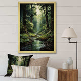 River Into Enchanted Woods I - Landscapes Canvas Wall Art