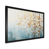 Minimalism Blue And Gold Forest I - Landscapes Canvas Wall Art