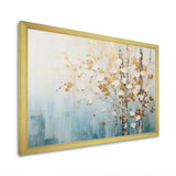 Minimalism Blue And Gold Forest I - Landscapes Canvas Wall Art