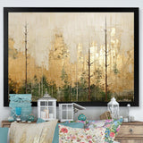 Minimalism Beige And Gold Forest I - Landscapes Canvas Wall Art