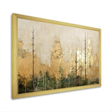 Minimalism Beige And Gold Forest I - Landscapes Canvas Wall Art