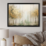 Minimalism Beige And Gold Forest II - Landscapes Canvas Wall Art