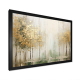 Minimalism Beige And Gold Forest II - Landscapes Canvas Wall Art