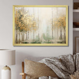 Minimalism Beige And Gold Forest II - Landscapes Canvas Wall Art