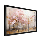 Minimalism Pink And Gold Forest - Landscapes Canvas Wall Art