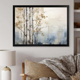 Blue And White Forest Winter Harmony - Landscapes Canvas Wall Art