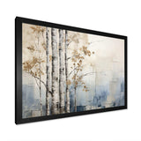 Blue And White Forest Winter Harmony - Landscapes Canvas Wall Art