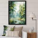 Tranquil Shadows Green Forest II - Landscapes Canvas Wall Art