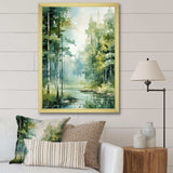 Tranquil Shadows Green Forest II - Landscapes Canvas Wall Art