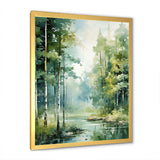 Tranquil Shadows Green Forest II - Landscapes Canvas Wall Art