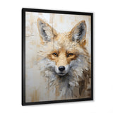 Minimalism Beige Fox Portrait - Fox Framed Canvas Art