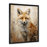 Minimalism Fox Portrait In Forest - Animals Canvas Wall Art