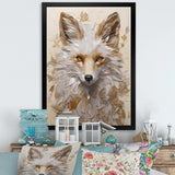 Minimalism Beige Fox Portait I - Animals Canvas Wall Art