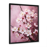 Burgundy Blossoms Harmony - Landscapes Canvas Wall Art