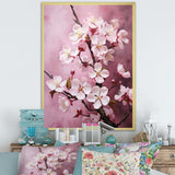 Burgundy Blossoms Harmony - Landscapes Canvas Wall Art