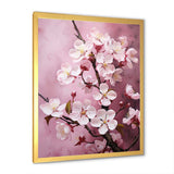 Burgundy Blossoms Harmony - Landscapes Canvas Wall Art