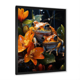 Orange Frogs On Glass Effect - Orange Frog Wall Art