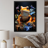 Orange Frog On Glass Effect - Frog Home Decor Art