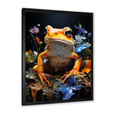 Orange Frog On Glass Effect - Frog Home Decor Art