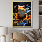Orange Frog On Glass Effect - Frog Home Decor Art