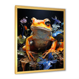 Orange Frog On Glass Effect - Frog Home Decor Art