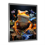 Orange Frog On Glass Effect - Frog Home Decor Art
