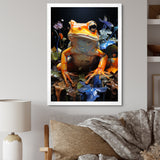 Orange Frog On Glass Effect - Frog Home Decor Art