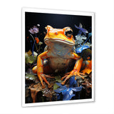 Orange Frog On Glass Effect - Frog Home Decor Art