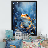 Abstract Representation Of Blue Frog - Frog Canvas Wall Art
