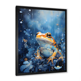 Abstract Representation Of Blue Frog - Frog Canvas Wall Art