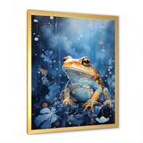 Abstract Representation Of Blue Frog - Frog Canvas Wall Art