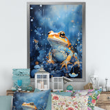 Abstract Representation Of Blue Frog - Frog Canvas Wall Art