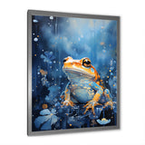 Abstract Representation Of Blue Frog - Frog Canvas Wall Art