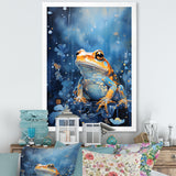 Abstract Representation Of Blue Frog - Frog Canvas Wall Art