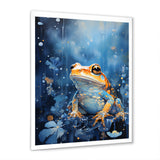 Abstract Representation Of Blue Frog - Frog Canvas Wall Art