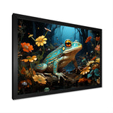 Abstract Representation Of Green Frog - Frog Canvas Wall Art