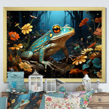 Abstract Representation Of Green Frog - Frog Canvas Wall Art