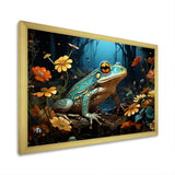Abstract Representation Of Green Frog - Frog Canvas Wall Art