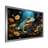 Abstract Representation Of Green Frog - Frog Canvas Wall Art