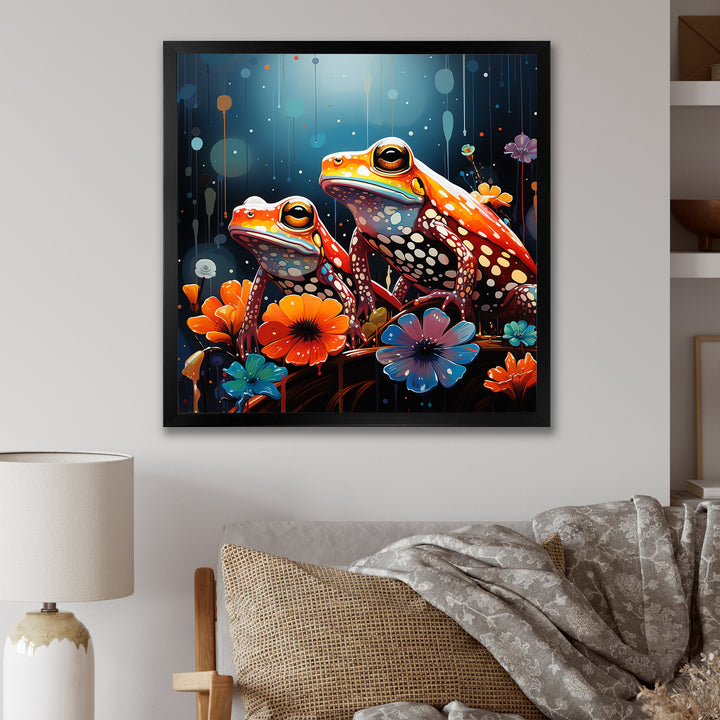 Couple Toads At The Night - Frog Wall Decor